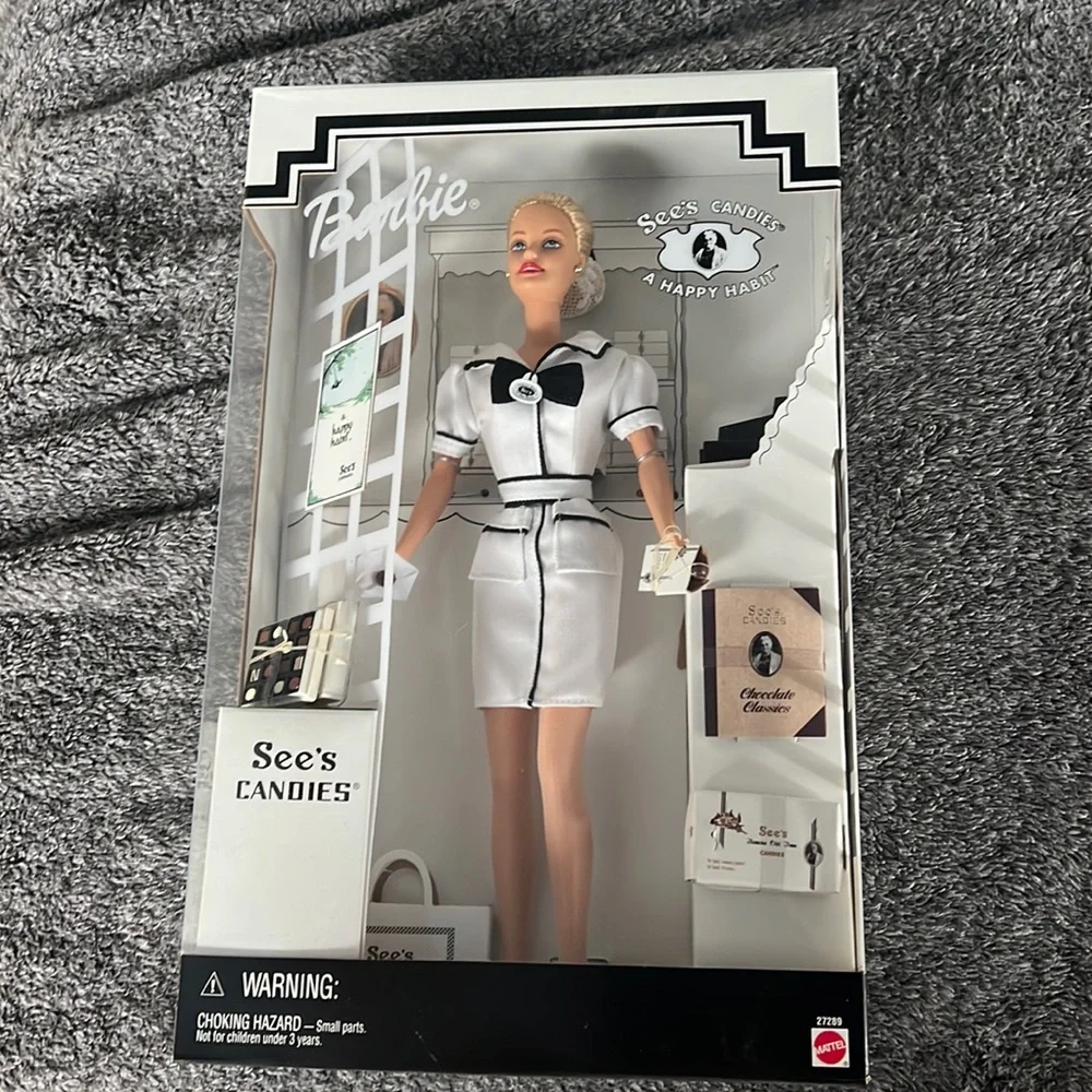 Mattel 1999 See's Candies Barbie A Happy Habit Vintage Doll in Box